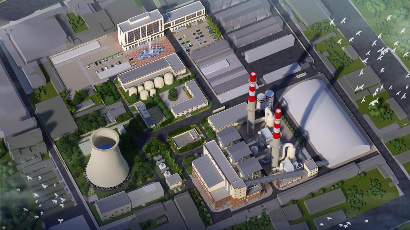 Selected aerial design rendering from the Qingdao Pingdu project folder